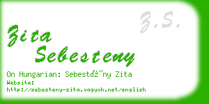 zita sebesteny business card